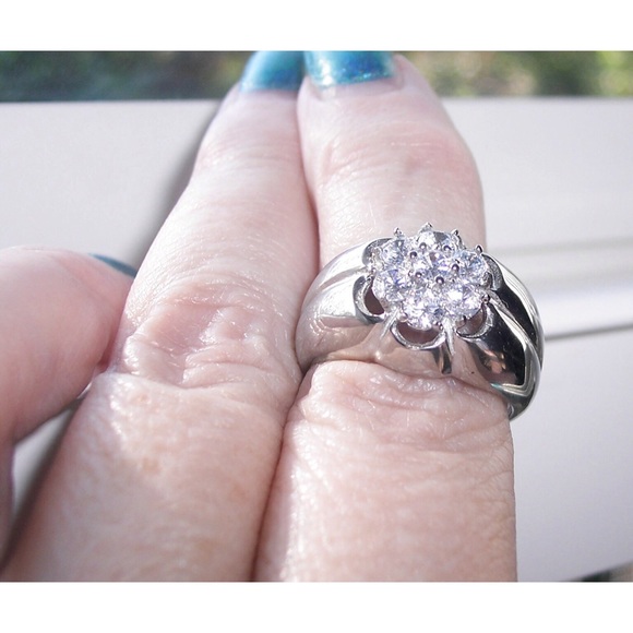 STAINLESS STEEL Men’s AAA Grade CZ Cluster Ring - Picture 6 of 14